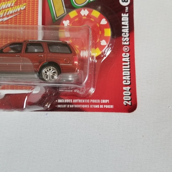 2005 Johnny Lightning "Poker" #8 Red 1:64 Diecast 2004 Cadillac Escalade Car/SUV - Picture 3 of 10